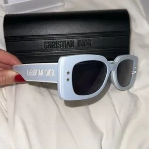 Brand new Dior Pacifico S1U sunglasses. Solid blue and white Dior® DiorPacific S1U Geometric Sunglasses - EuroOptica main image 3